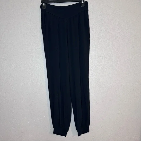 Aerie Women’s XS Elastic Waist Front Pleated Jogger Pants Black Athleisure - Picture 10 of 13